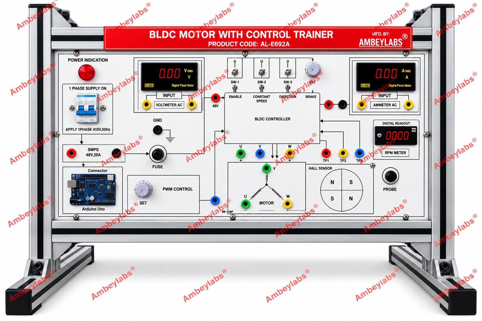 AL-E692A BLDC MOTOR CONTROL TRAINER USING PWM CONTROLLER